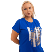 RELEVANCE Ženska bluza plus size s potiskom KOBA modra RV-BZ-8910.14P_399470 Univerzalni