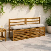vidaXL Blazina za klop VIANEN 100% poliester Bela 160 x 30 x 12 cm