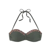 LASCANA Bikini zgornji del bež/zlata/temno zelena/črna