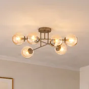 EMIBIG LIGHTING Stropna svetilka ROMA, bež, premer 75 cm, 6-žarilna, steklo/kovina, E14 - Dnevna soba/jedilnica - Sodobni