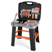 Delovna delavnica v kovčku Black&Decker Bricolo Smart Smoby z primežem in delovnim orodjem, 33 dodatkov