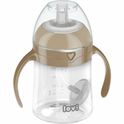 LOVI First Cup skodelica s slamico Brown 6m+ 150 ml