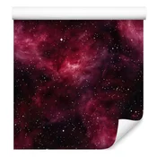 Akvarelna tapeta Galaxy v bordo in črni barvi za dnevno sobo in spalnico 50x1000