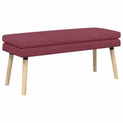 Vidaxl Dvojna klop Vinorodna rdeča 110 x 40 x 47 cm Blago