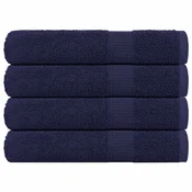 shumee vidaXL Brisače za savno 4 kosi FROGN Navy Blue 80x200cm 100 % bombaž