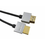 Slim HDMI 2.0 High Speed + Ethernet kabel, pozlačeni konektorji, 0,5 m