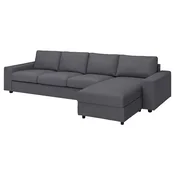 VIMLE Sofa 4-sed i lenjivac, sa širokim rukohvatima/Gunnared zagasitosiva