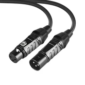INF XLR kabel za mikrofon – moški na ženski kabel za mešalnik, ojačevalnik, zvočnik Black 10 m, (5000090858)