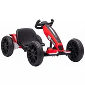 AIYAPLAY Go-Kart električni otroci 12V, litijeva baterija, 2 motorja, nastavljiv sedež v 4 položajih 83/88/93/98 cm, mehki zagon, led-žarometi, EVA kolesa, varnostni pas, 1.5-4 km/h, 3-6 let, rdeča