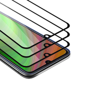 Cadorabo CADORABO Honor 8A PRIME - Zaščitna folija v transparentno s čarno - 3-pack Kaljeno steklo za zaščito zaslona s trdoto 9H in 3D dotikom, (20553213)