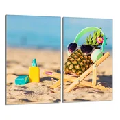 shumee Steklena zaščita za kuhalno ploščo 2x30x52 Ananas