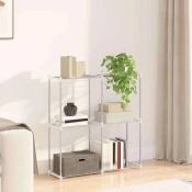 Cijevna polica s pohranom Bijelo 86 x 27 x 90 cm Aluminij