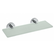 Steklena polica OMEGA E 300 x 130 mm, kromasta - Kromasta - 300.00 - 144 - Kromirana medenina - Vijaki - Okrogla - Bemeta - OMEGA - 300x55x130 mm - Polica