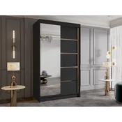 Ormar Atlanta 196 (Crna) Crna, 200x100x58cm, Porte guardarobaVrata ormari: Klizna vrata