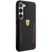 Ferrari usnjen ovitek Scuderia FEHCS23SNPYK za Samsung Galaxy S23 5G - črn