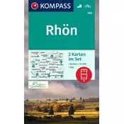 KOMPASS Wanderkarten-Set 460 Rhön, Fulda (2 Karten) 1:50.000