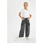 DEFACTO Girls Wide Leg Cargo Wide Leg Jeans