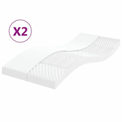 Greatstore Vzmetnica iz pene 2 kosa bela 90x200 cm 7-conska trdota 20 ILD