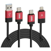 LAMPA kabl za punjenje 6 u 1, USB 3.0 / Micro USB / Lightning / Type-C, 1 m