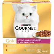Gourmet GOLD DUO 8x85g govedina in piščanec
