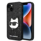 Karl Lagerfeld Glitter Choupette Patch etui za iPhone 14 Plus 6.7 črno