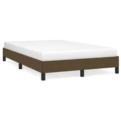 Vidaxl Posteljni okvir brez vzmetnice temno rjava 120x190 cm blago