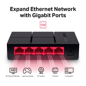 Mercusys MS105G V2.3, 5-Port 10/100/1000 Mbps Desktop Switch