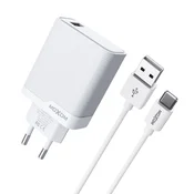 Moxom Kucni punjac MX-HC292, USB-A na Type-C, 18W, Beli