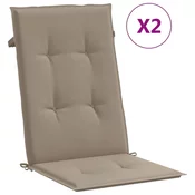 Jastuci za vrtne stolice 2 kom smedesivi 120x50x3 cm od tkanine