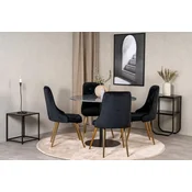 Venture Design Jedilna miza in stol Estelle, miza 106 cm, stol 66x88,5x50 cm, črna