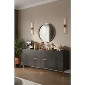 Hanah Home komoda Ida 180, 180 cm, antracit / zlatna