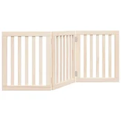 Vidaxl Zložljiva pasja vrata s 3 deli 150 cm topolov les