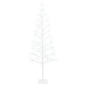 Vidaxl LED novoletna jelka z lučkami Bela 18 x 18 x 150 cm Jeklo