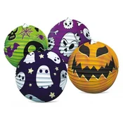 Lampiončki Halloween papir premera 25 cm v vrečki (brez palice) 4 vrste karnevala