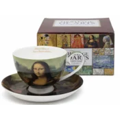 Porcelanasta skodelica in krožniki Mona Lisa - darilni set