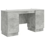 Vidaxl Miza s polico Betonsko siva 142,5 x 50 x 75 cm Inženirski les