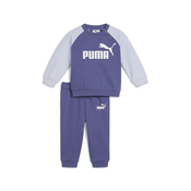 Puma Minicats Essentials Raglan Crew Shirt Set Toddler, Blue, Size 3-4Y, Clothing