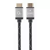 GEMBIRD - MONITOR Cable, Select Plus Series, High speed HDMI 4K with Ethernet, HDMI/HDMI M/M, Gold Plated, Braided, 2m