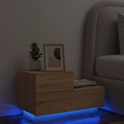 vidaXL vidaXL Nočna omarica z LED lučkami sonoma hrast 70x36x40,5 cm, (20916681)