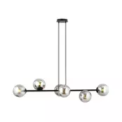 Luster na sajli ROSSI 6xE14/10W/230V crna/siva