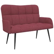 Vidaxl Kavč za 2 osebi Vinorodna rdeča 115 x 61 x 87 cm Blago