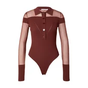 PATRIZIA PEPE Bodi majica MAGLIA rjava