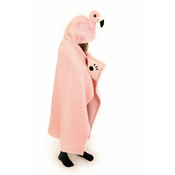 Cozy Noxxiez BL816 Flamingo - topla odeja s kapuco z žepi za živali in tačke
