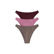 The Set Bikini hlačke temno siva/roza/vinsko rdeča
