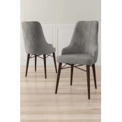 Hanah Home Set stolica Neta, 46x95x42 cm, 2 komada, Braon-sive