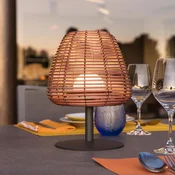 Lumisky LED namizna svetilka na baterije Boheme, temno siva/rjava, višina 25 cm - temno siva, rjava - Kovina