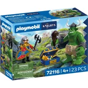 Playmobil Knights Troll komplet igrač z zakladom vitezov leva, 23 kosov 72116 (4008789721167)