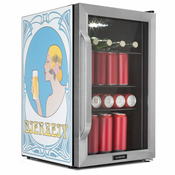 Klarstein Beersafe 70, Bierzeit Edition, hladilnik, 70 litrov, 3 police, panoramska steklena vrata, nerjaveče jeklo (HEA13-Beerzeit-SS)
