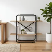 vidaXL Knjižna polica 2 ravni 80 x 35 x 70 cm PB Sonoma hrast