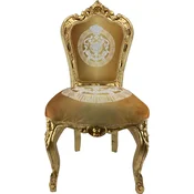 Casa Padrino baroque dining room chair gold pattern/gold - Handmade Antique Style Solid Wood Chair - Baroque Dining Room Furniture